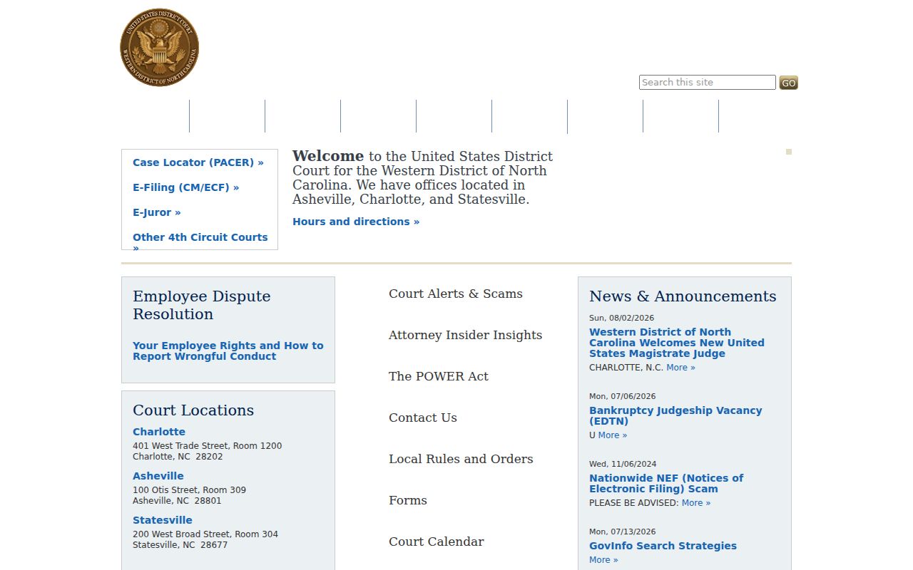 Ashe County court docket distinction from Western District federal court