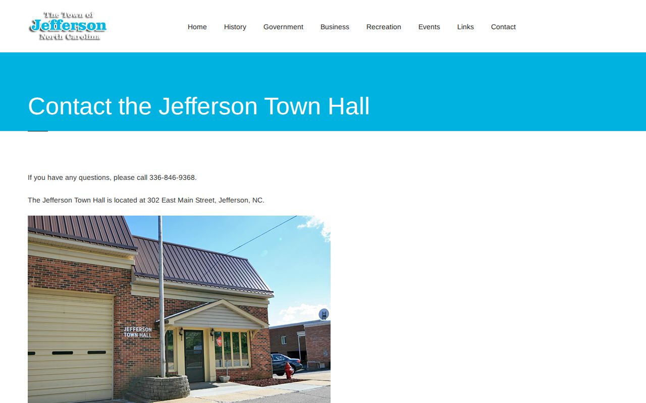 Jefferson court record route distinguished from Town Hall contact