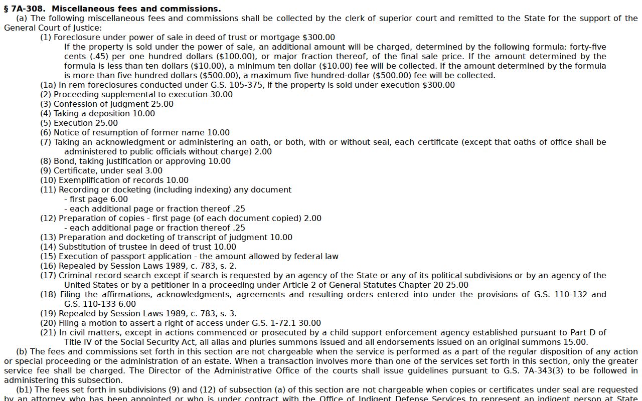 Jefferson court record copy and clerk fee statute